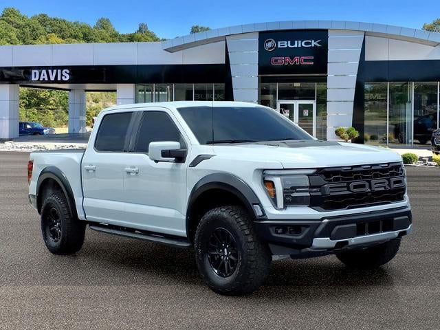 2025 Ford F-150 Raptor in Space White Metal — front three-quarter view