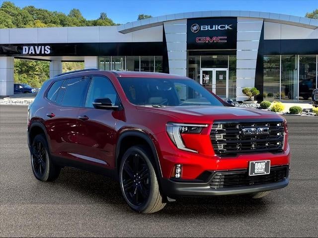 2026 GMC Acadia Elevation in Volcanic Red Tintcoat — front three-quarter view