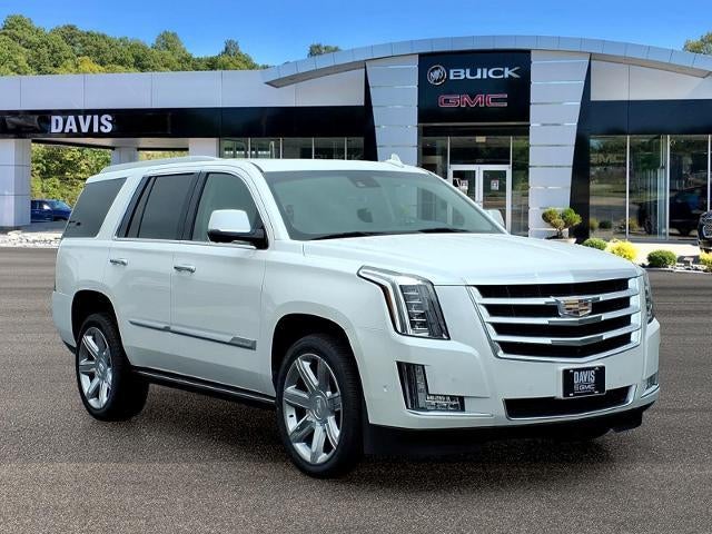 2020 Cadillac Escalade Premium Luxury in Crystal White Tricoat — front three-quarter view