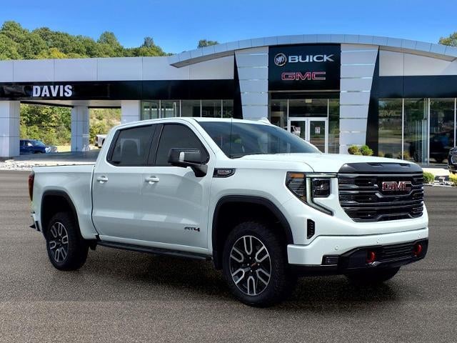 2025 GMC Sierra 1500 AT4 in Summit White — front three-quarter view